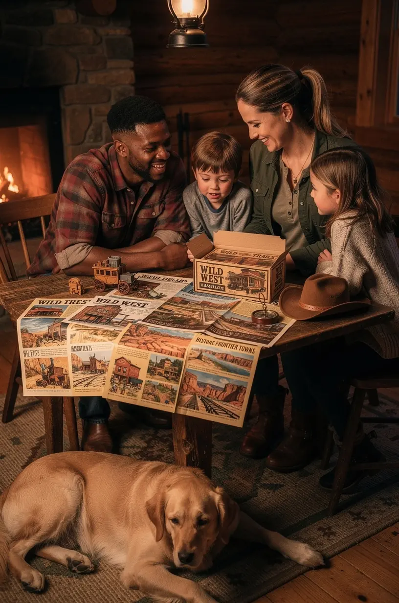 Печатный путеводитель и билеты на посещение прибрежных мест в тематической коробке для поездок по США.